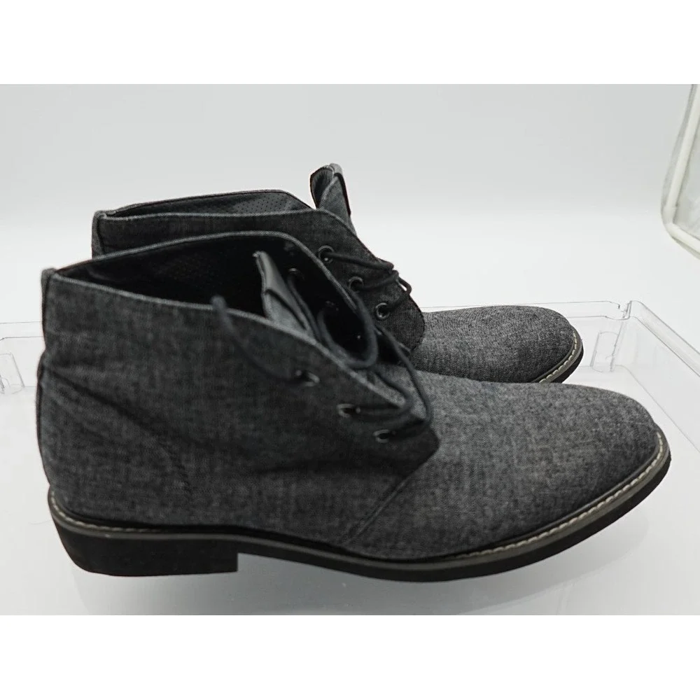 GUESS GREY TEXTURED FABRIC LACE UP CHUKKA DRESS BOOTS MENS SIZE 11